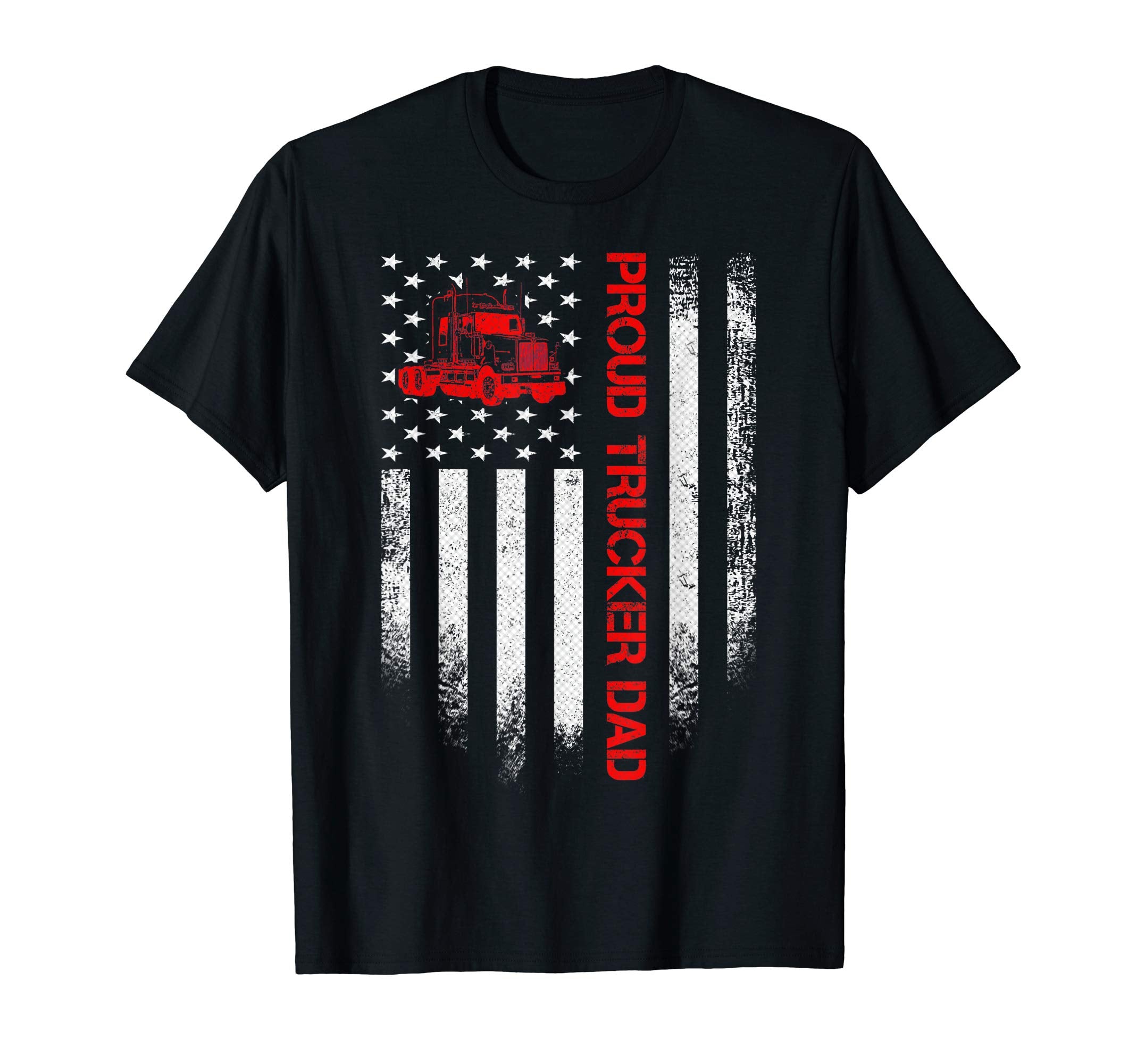 Usa American Flag Proud Trucker T-Shirt - Casual Everyday Wear for Adults - T-Shirt, Sweatshirt, Hoodie