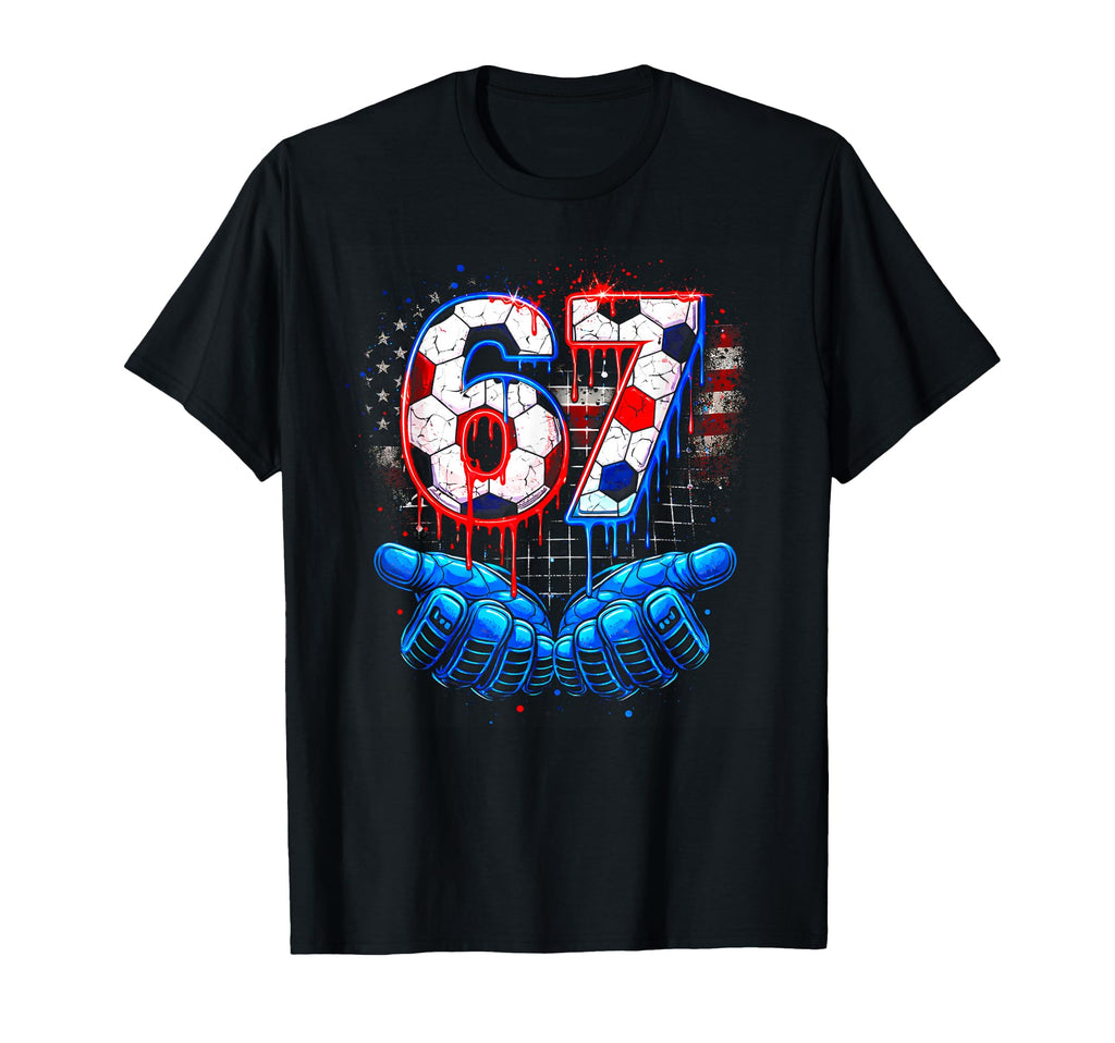 Soccer 67 Six Seven 4Th July Red T-Shirt - Minimalist Print Men Women - T-Shirt, Sweatshirt, Hoodie