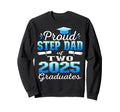 Proud Step Dad Two 2025 Graduates Sweatshirt - Minimalist Print Men Women - T-Shirt, Sweatshirt, Hoodie