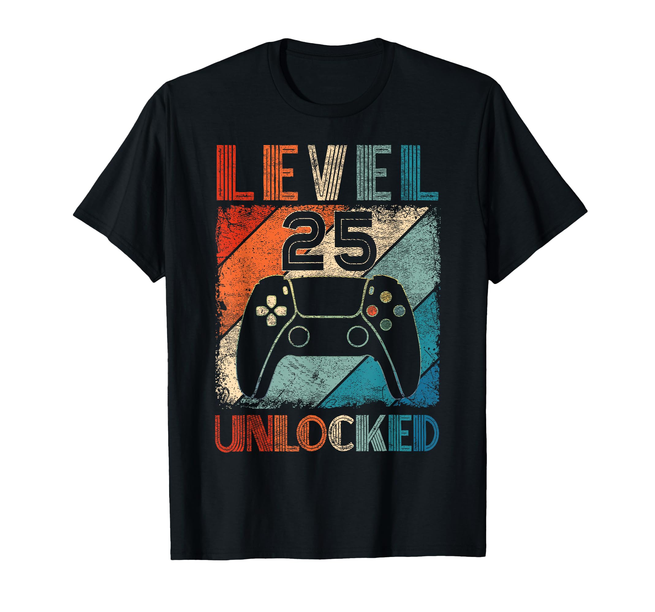 Level 25 Unlocked Video Gamer 25Th T-Shirt - Graphic Print for Adults - T-Shirt, Sweatshirt, Hoodie