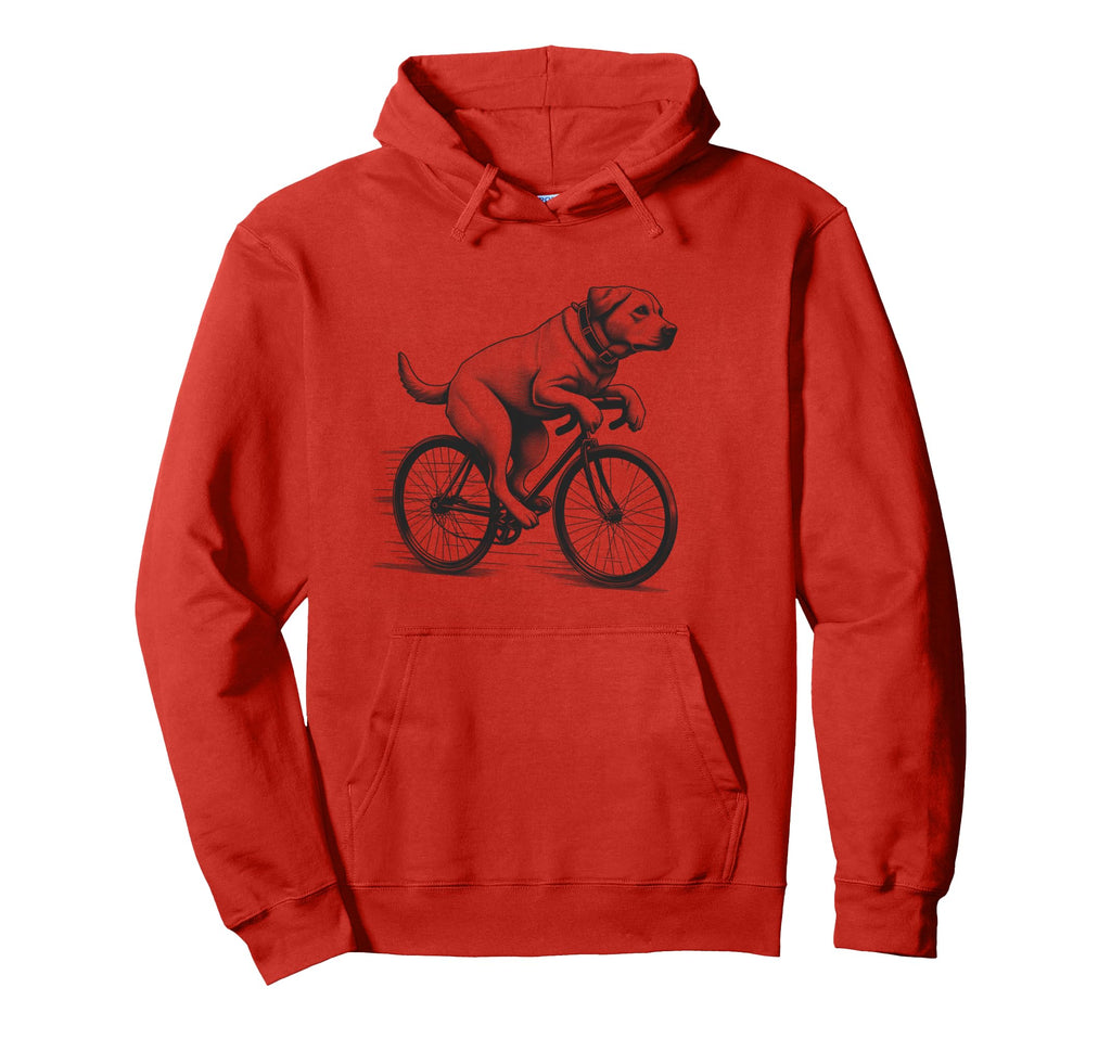 Labrador Retriever Dog Riding Bike Hoodie - Streetwear Style Men Women - T-Shirt, Sweatshirt, Hoodie