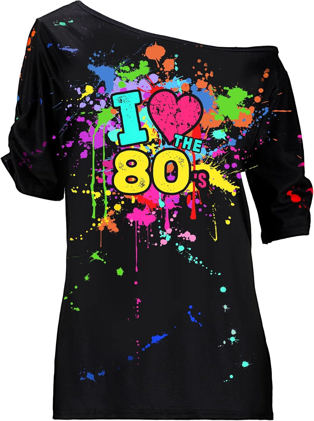 80s Outfit for Women Love Off The Shoulder Novelty - Adult & Kids T-Shirts, Sweatshirts & Hoodies apparel design preview 1