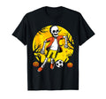 Soccer Halloween Skeleton Funny Football T-Shirt - Unique Graphic Unisex - T-Shirt, Sweatshirt, Hoodie