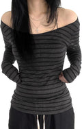 Off The Shoulder Tops for Women Striped Going Out Top - Adult & Kids T-Shirts, Sweatshirts & Hoodies apparel design preview 1