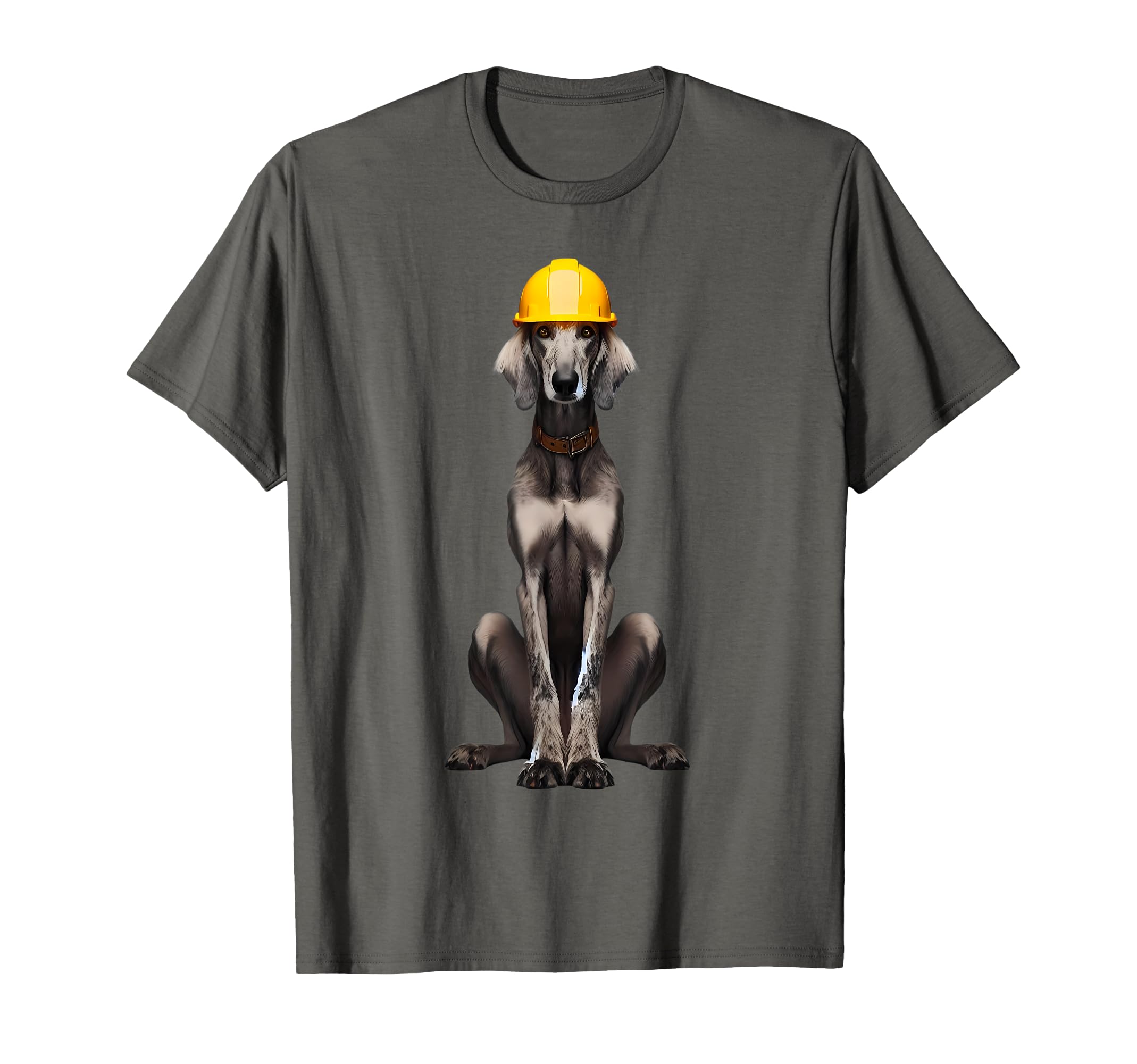 Sloughi Dog Yellow Hard Hat Helmet T-Shirt - Minimalist Print for Adults - T-Shirt, Sweatshirt, Hoodie