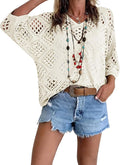 Womens Crochet Cover Up Tops Summer Short Sleeve - Adult & Kids T-Shirts, Sweatshirts & Hoodies apparel design preview 1
