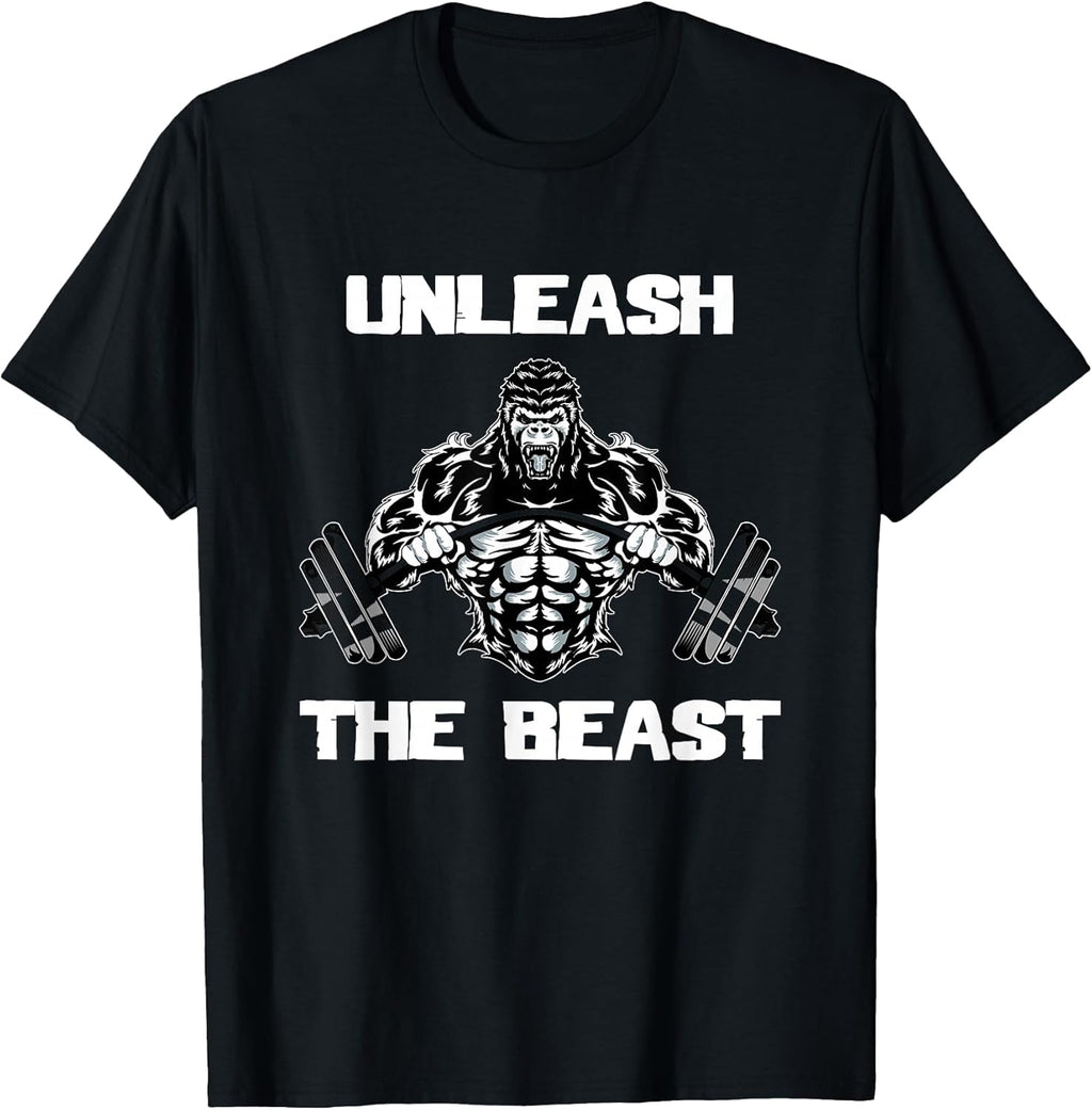 Unleash The Beast Gorilla Bodybuilding Motivational - Adult & Kids T-Shirts, Sweatshirts & Hoodies apparel design preview 1