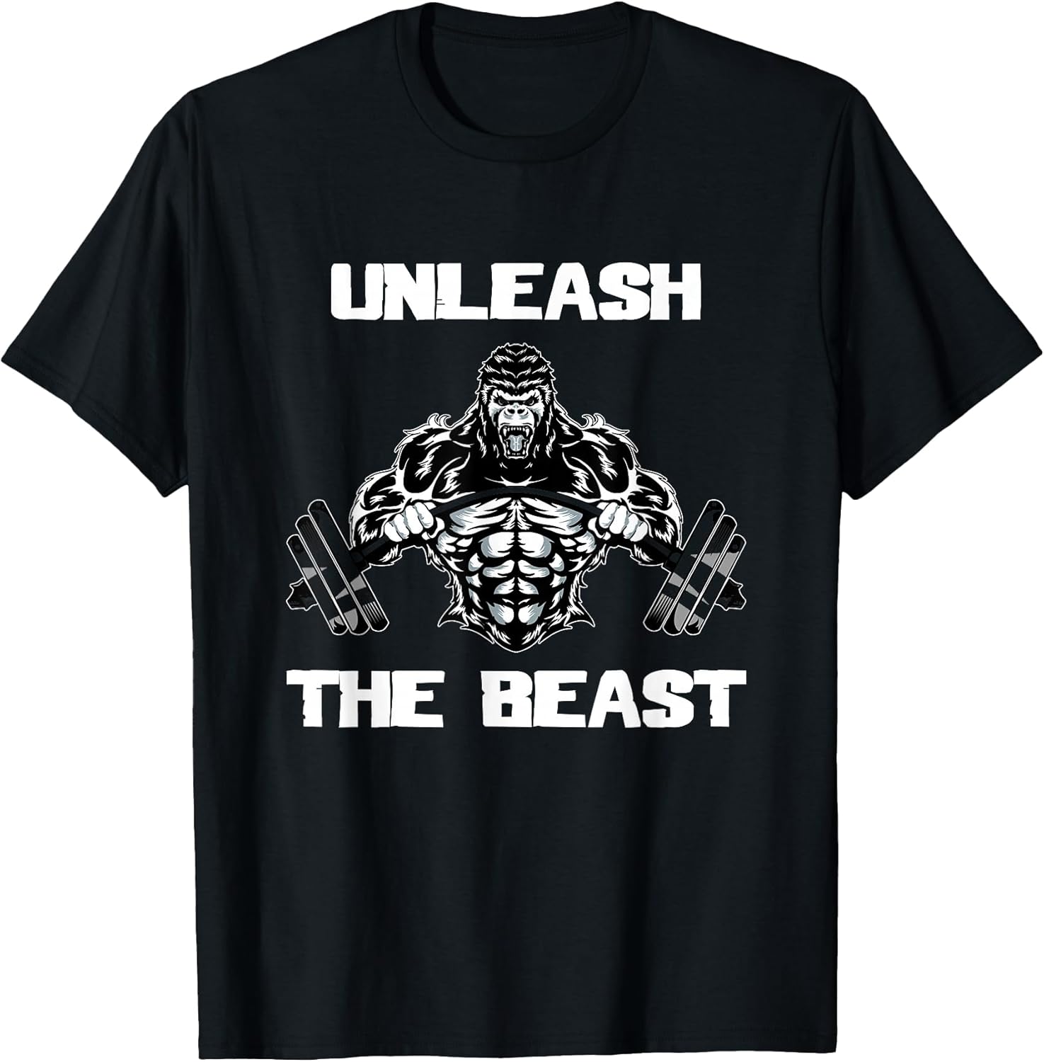Unleash The Beast Gorilla Bodybuilding Motivational - Adult & Kids T-Shirts, Sweatshirts & Hoodies apparel design preview 1