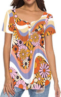 Rose Tunic Tops for Women Blue Short Sleeve Flare - Adult & Kids T-Shirts, Sweatshirts & Hoodies apparel design preview 1