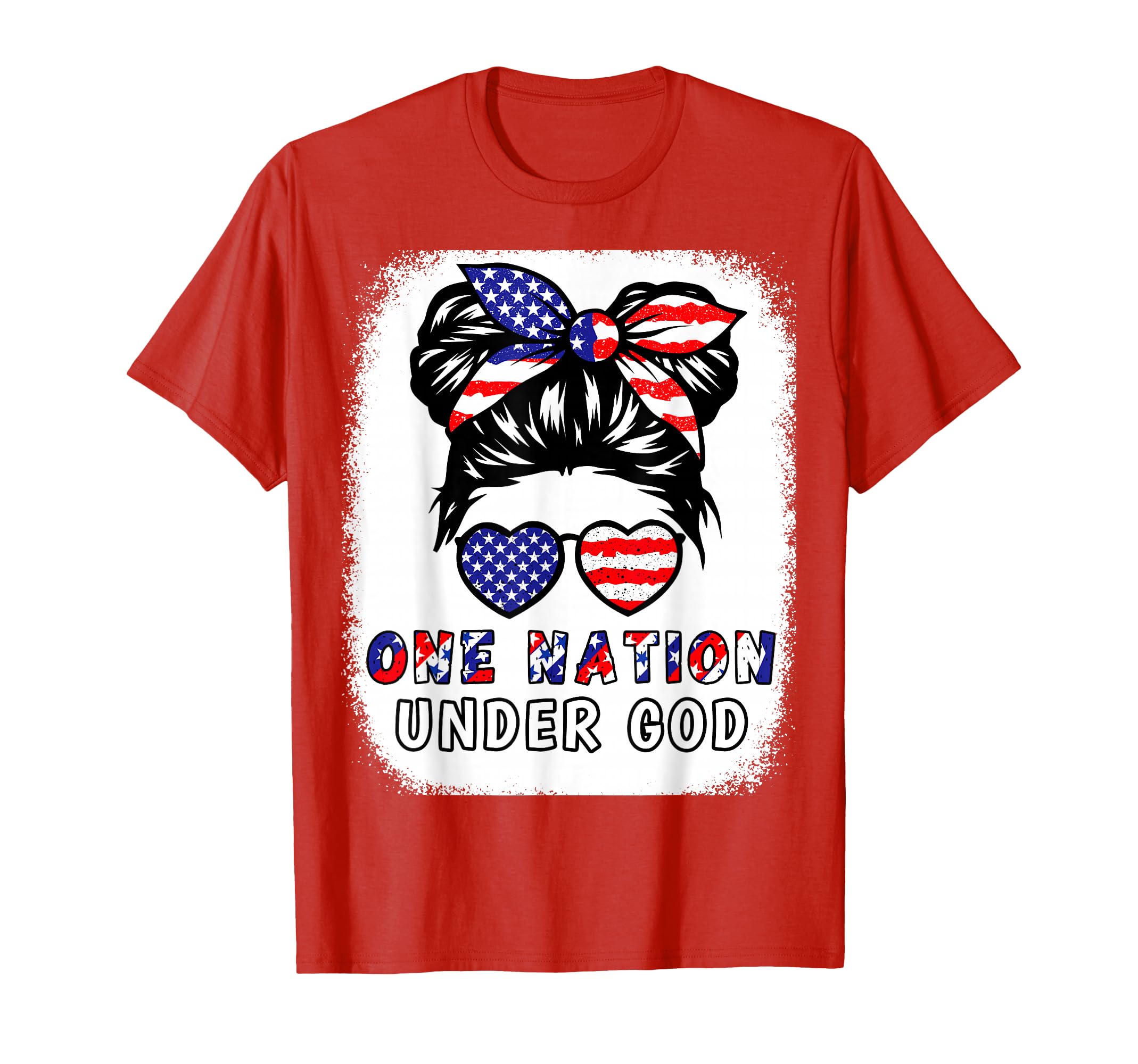One Nation Under God American Flag T-Shirt - Custom Art Print Men Women - T-Shirt, Sweatshirt, Hoodie
