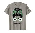 Mom Life Soccer Mom Messy Bun Funny T-Shirt - Graphic Print for Adults - T-Shirt, Sweatshirt, Hoodie