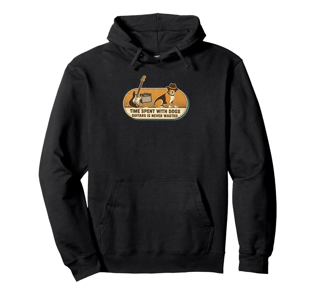Time Spent Dogs Guitar Is Never Wasted Hoodie - Graphic Print Men Women - T-Shirt, Sweatshirt, Hoodie