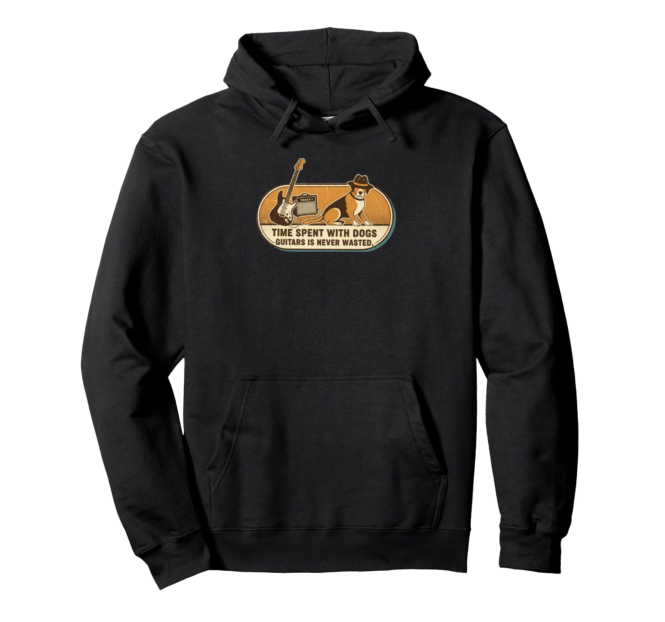 Time Spent Dogs Guitar Is Never Wasted Hoodie - Graphic Print Men Women - T-Shirt, Sweatshirt, Hoodie
