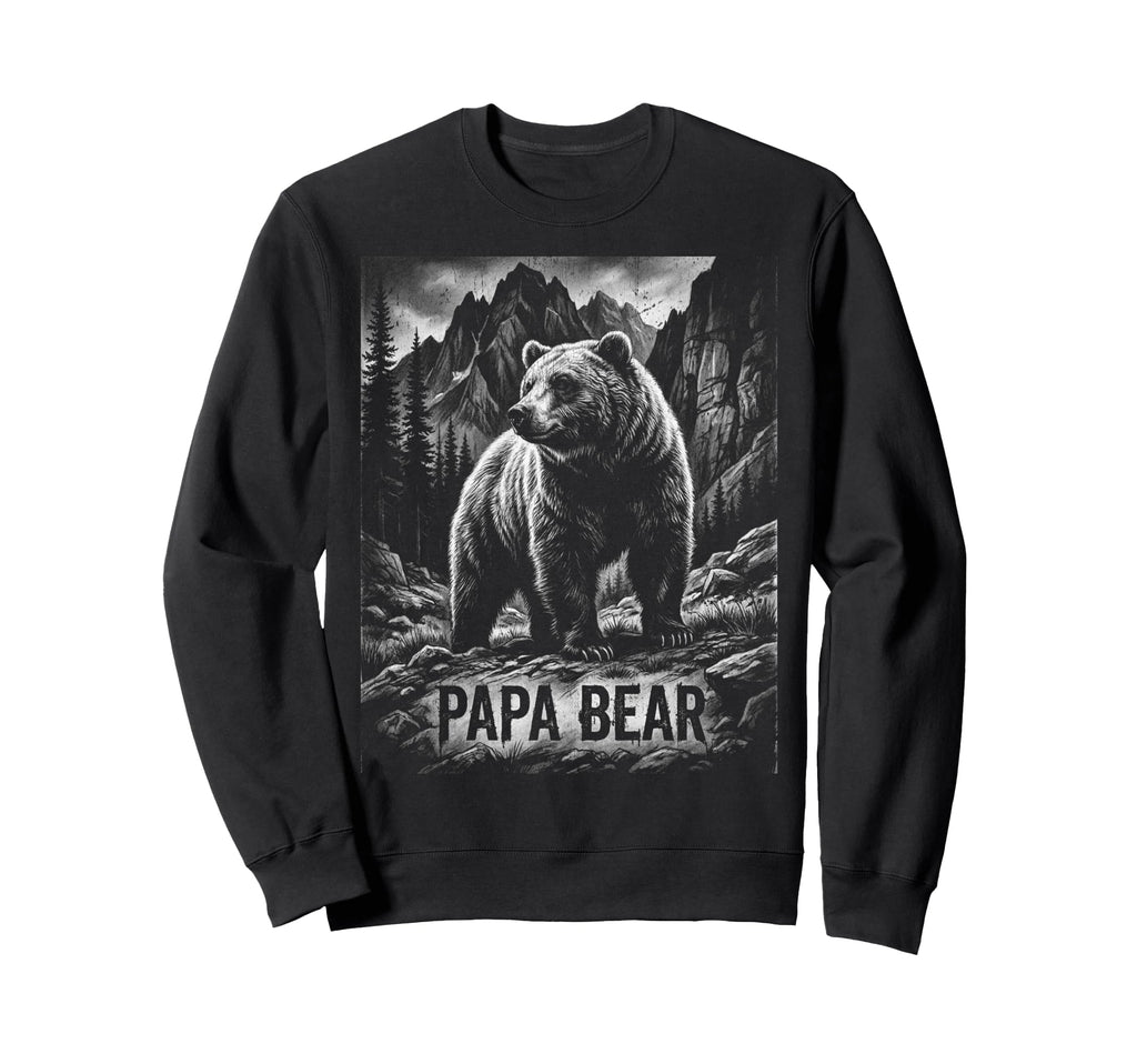 Papa Bear Family Matching Dad Sweatshirt - Aesthetic Graphic for Adults - T-Shirt, Sweatshirt, Hoodie