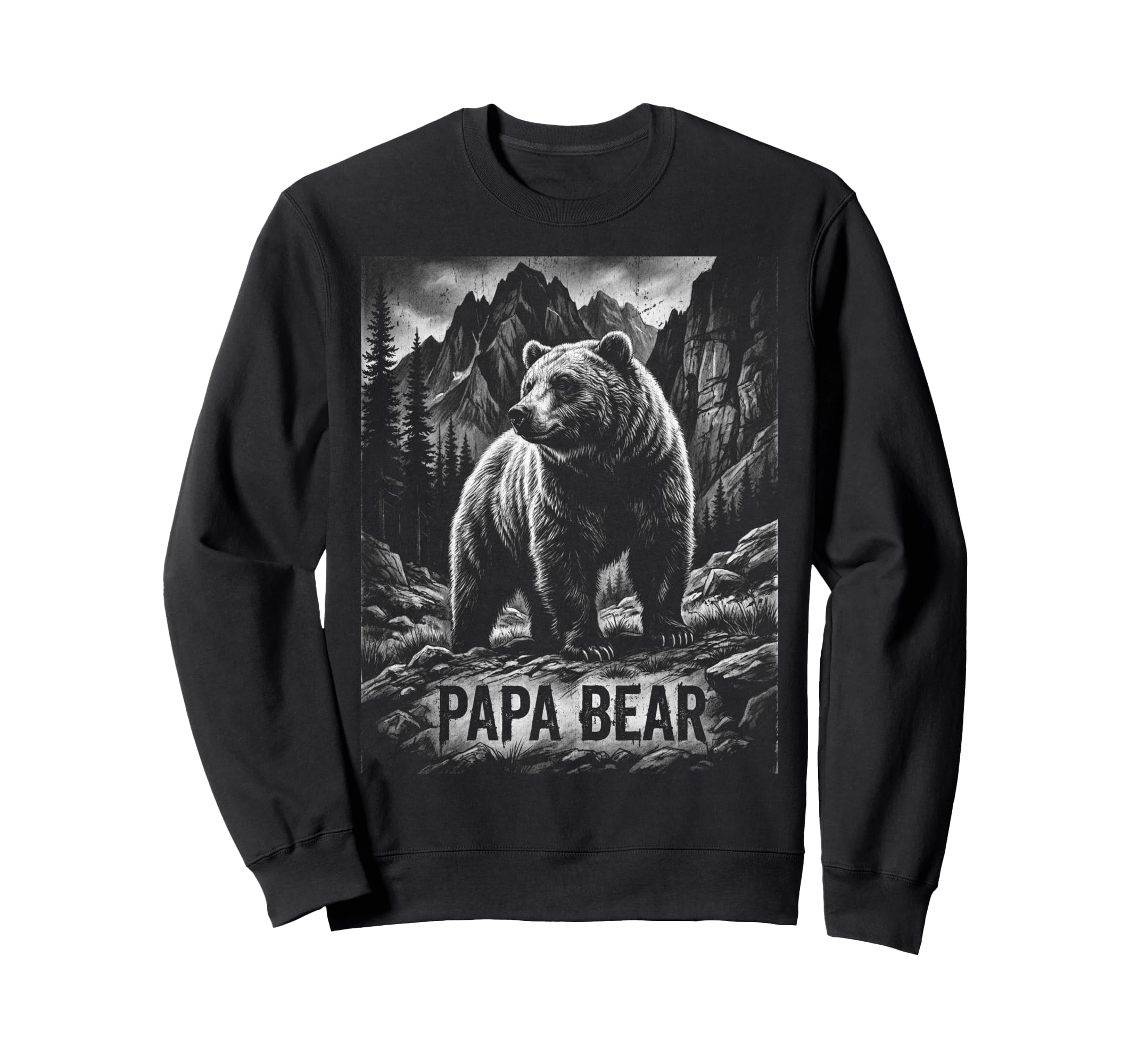 Papa Bear Family Matching Dad Sweatshirt - Aesthetic Graphic for Adults - T-Shirt, Sweatshirt, Hoodie