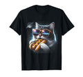 Funny Cat Eating Hotdog Space Kitty Space T-Shirt - Unique Graphic Unisex - T-Shirt, Sweatshirt, Hoodie