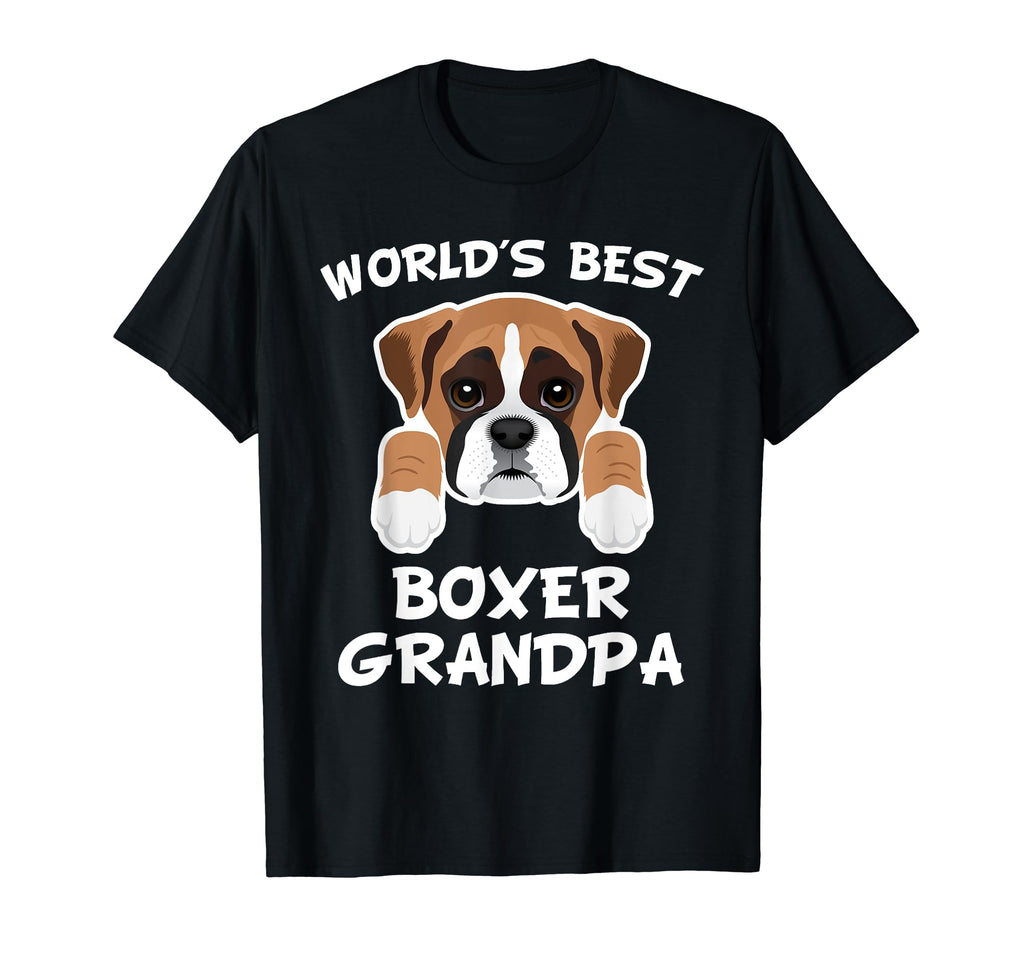 Worlds Best Boxer Grandpa Dog Granddog T-Shirt - Minimalist Print Men Women - T-Shirt, Sweatshirt, Hoodie