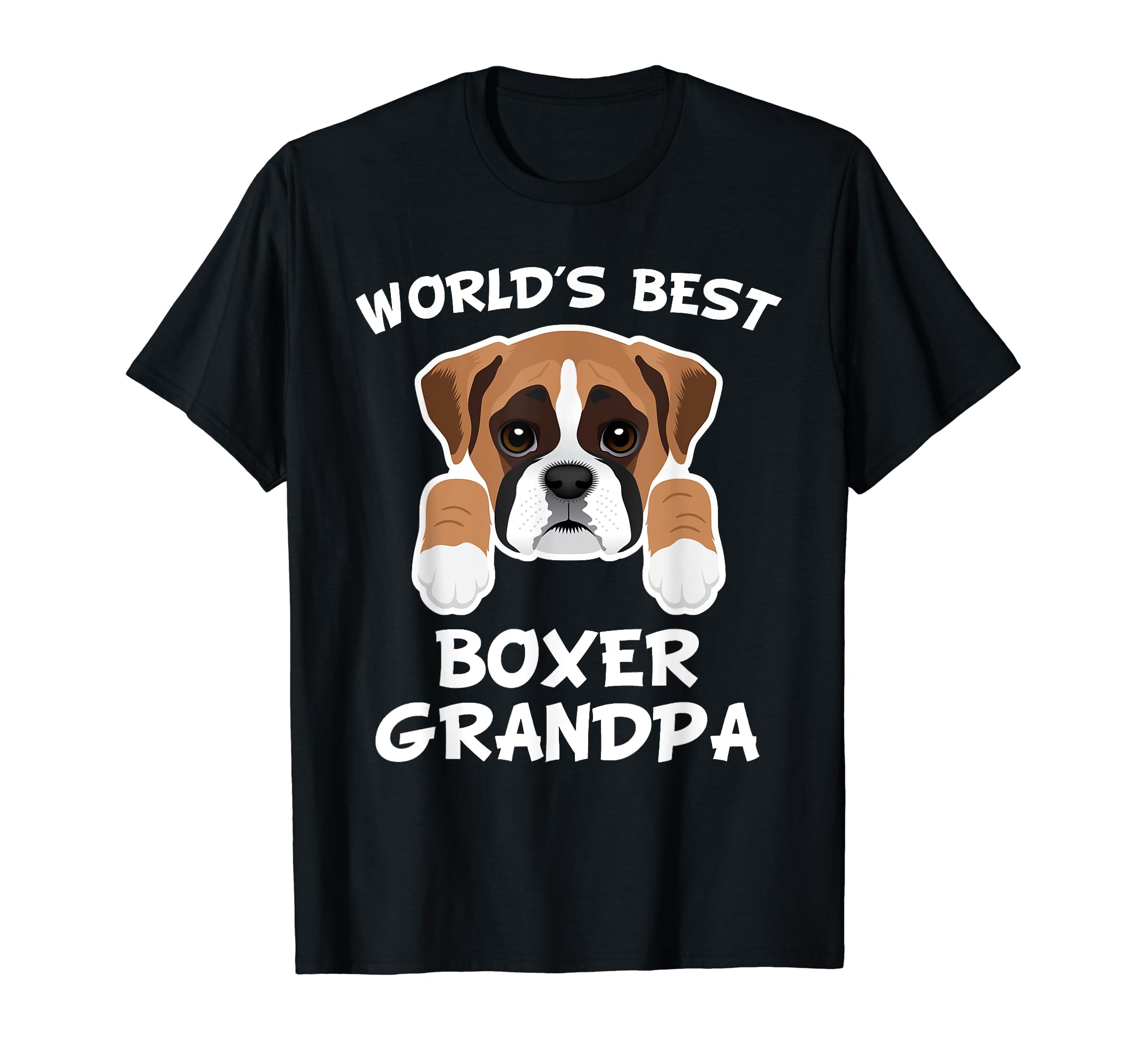 Worlds Best Boxer Grandpa Dog Granddog T-Shirt - Minimalist Print Men Women - T-Shirt, Sweatshirt, Hoodie