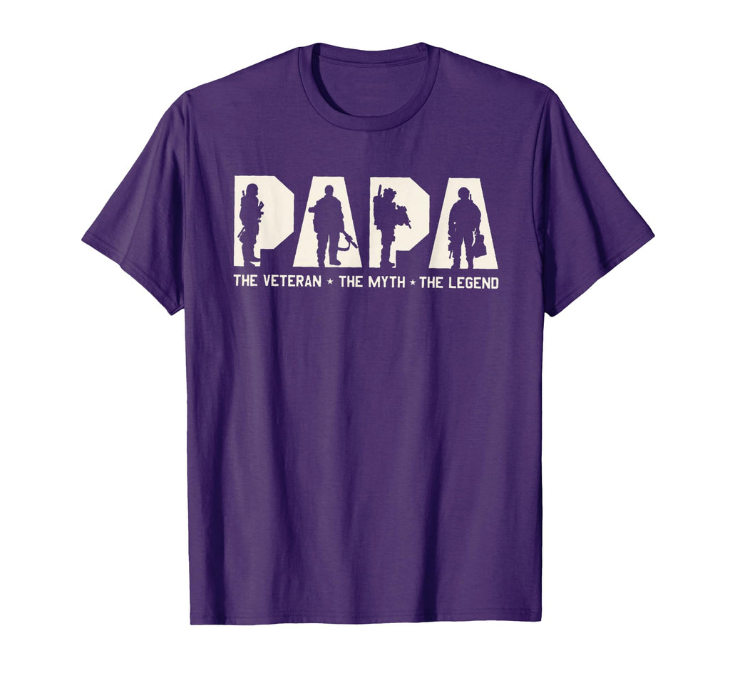 Papa Veteran Myth Legend Fathers Day T-Shirt - Unique Graphic for Adults - T-Shirt, Sweatshirt, Hoodie