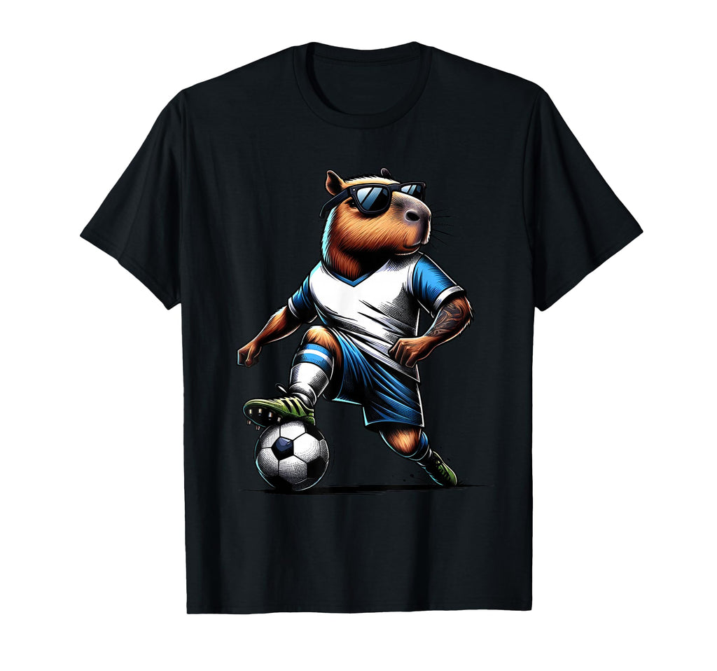 Soccer Capybara Sport Soccer Player T-Shirt - Minimalist Print for Adults - T-Shirt, Sweatshirt, Hoodie