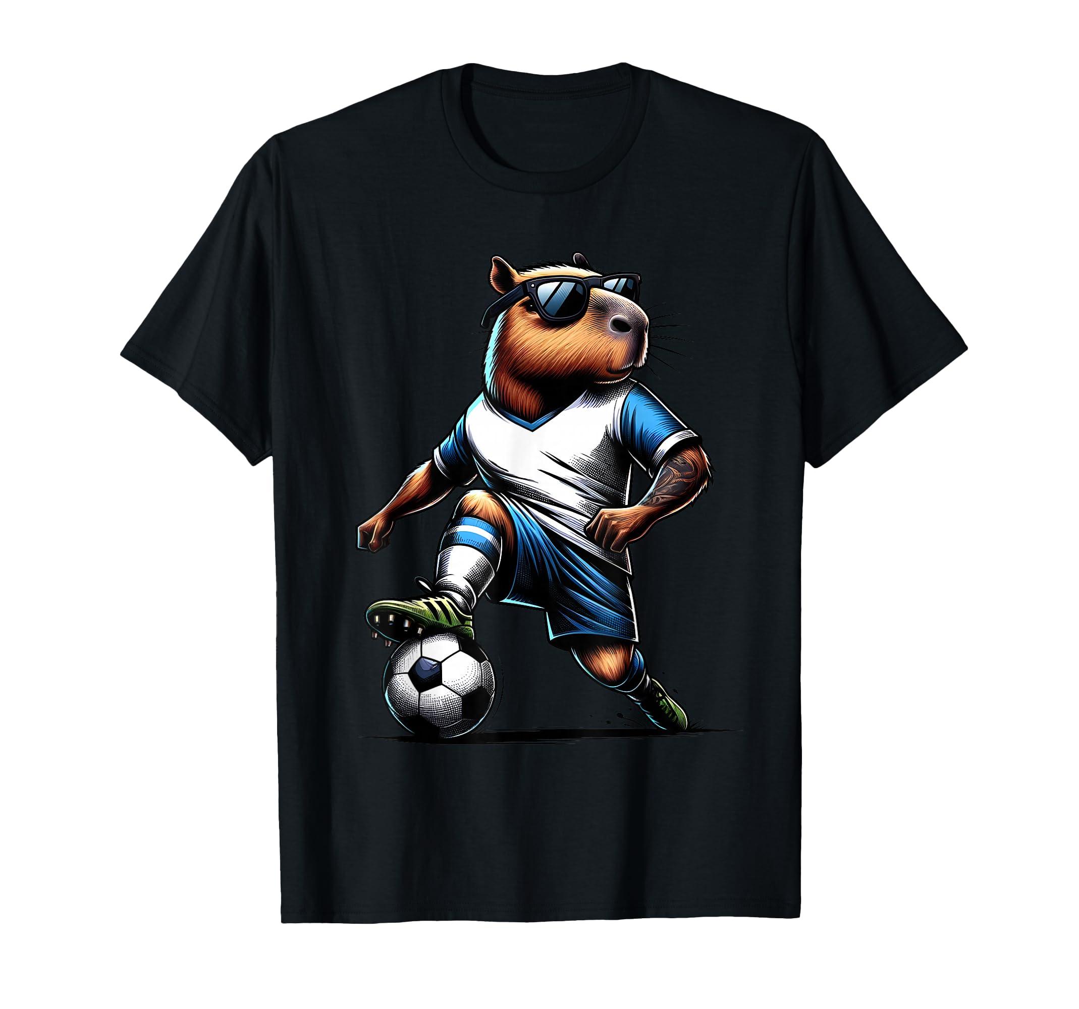 Soccer Capybara Sport Soccer Player T-Shirt - Minimalist Print for Adults - T-Shirt, Sweatshirt, Hoodie
