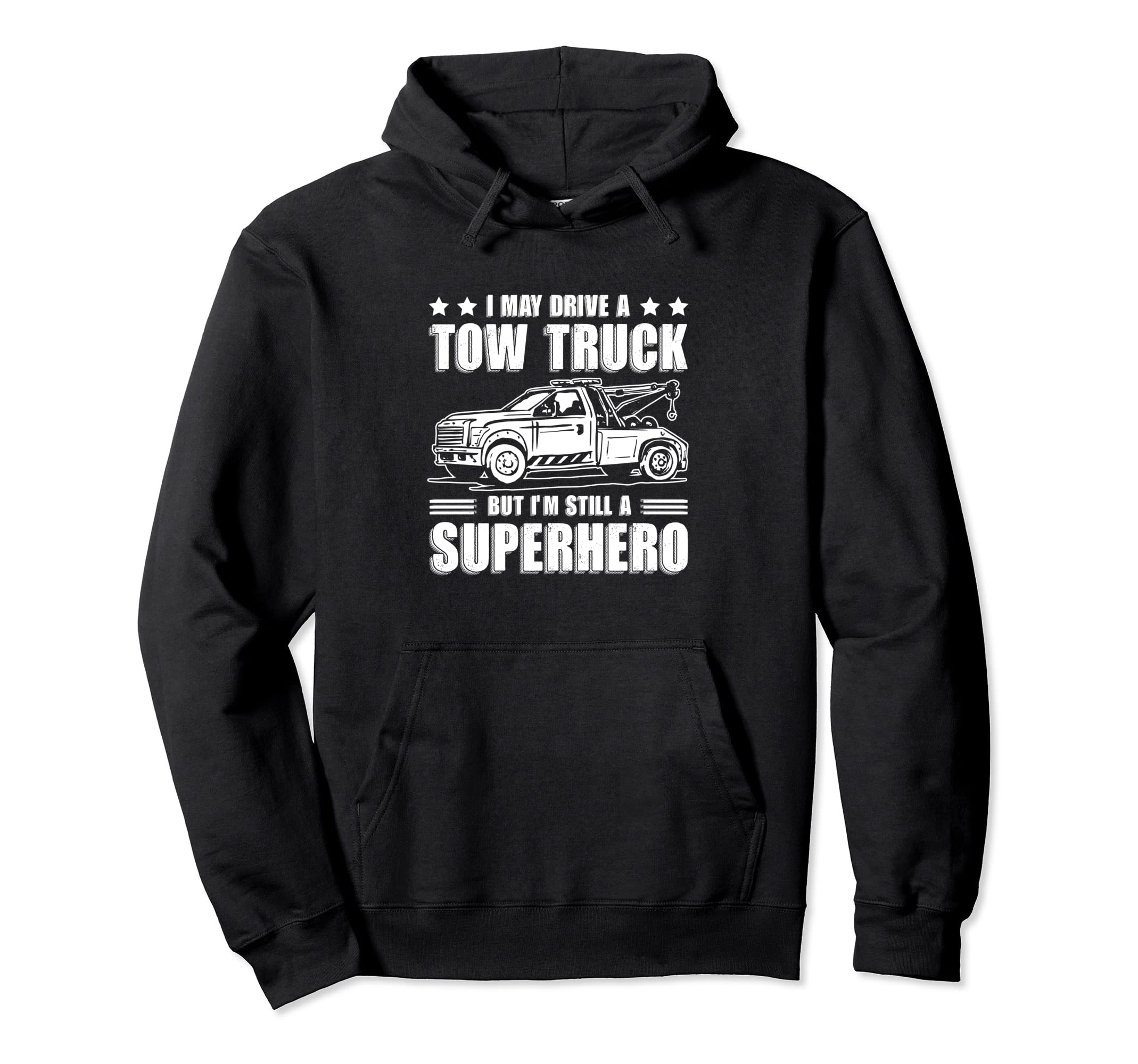 Tow Truck Driver Dad Trucker Superhero Hoodie - Aesthetic Graphic Men Women - T-Shirt, Sweatshirt, Hoodie