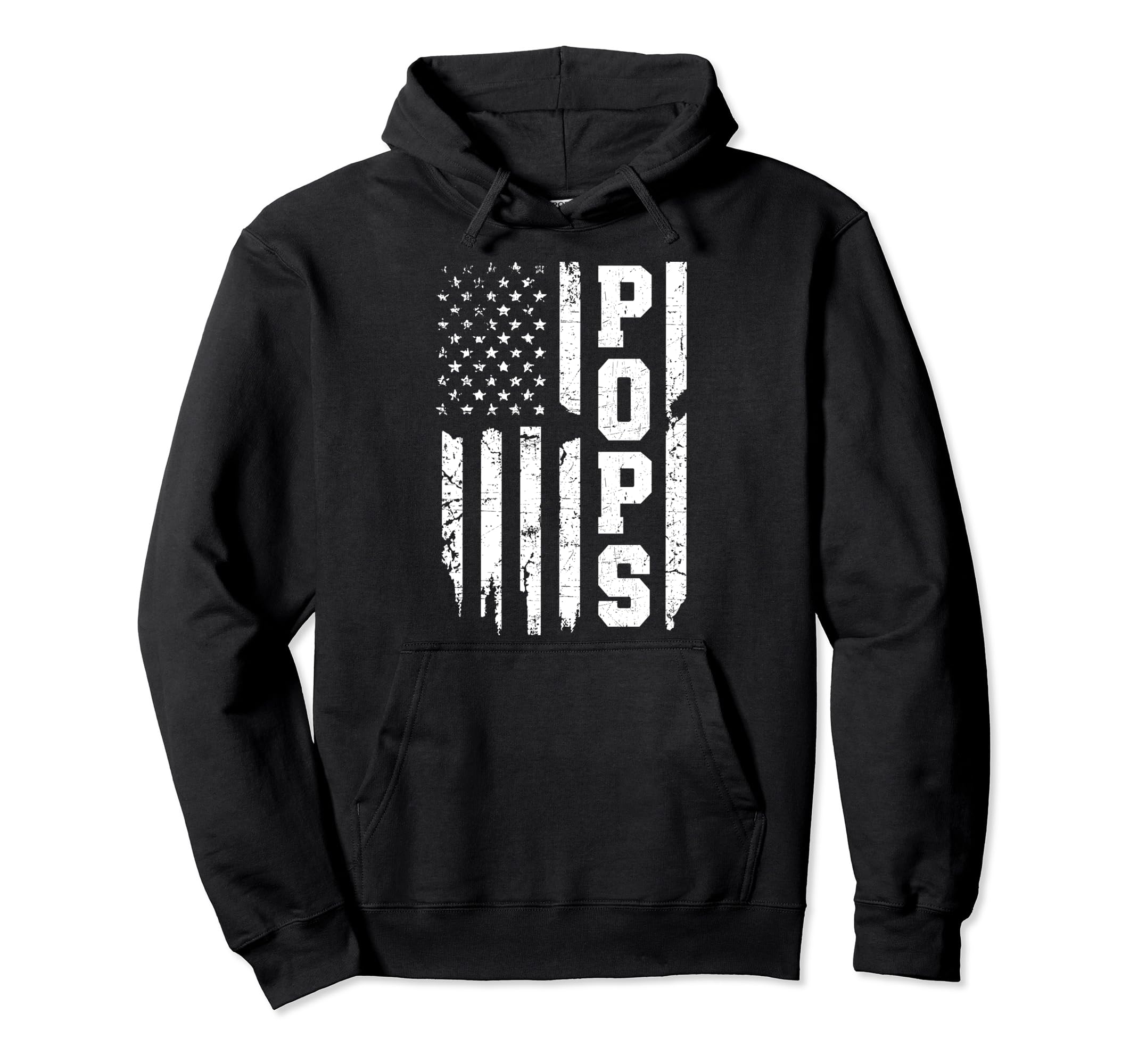Us Flag Fathers Day Pops Father Hoodie - Fun Novelty Design Men Women - T-Shirt, Sweatshirt, Hoodie