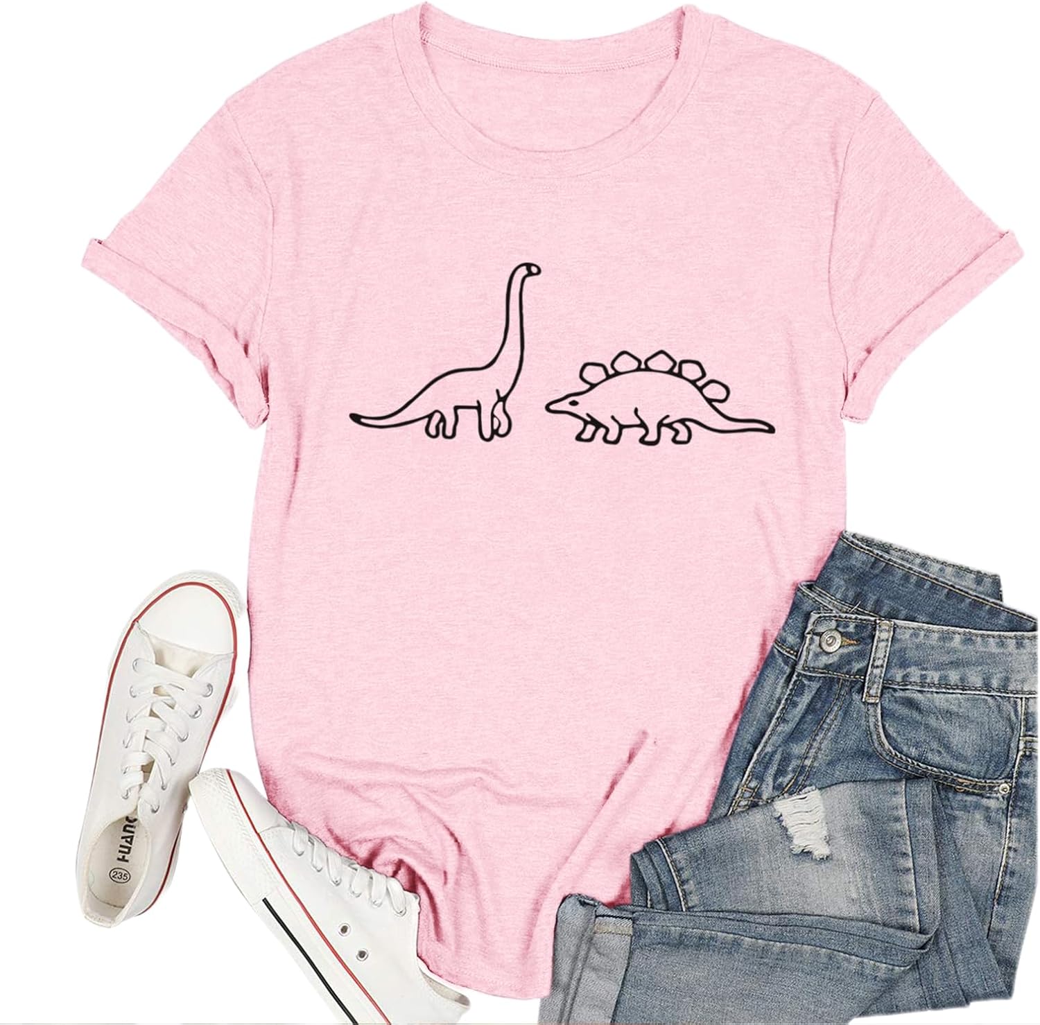 Dinosaur Women Cute Graphic Funny Dino for Teen Girls - Adult & Kids T-Shirts, Sweatshirts & Hoodies apparel design preview 1