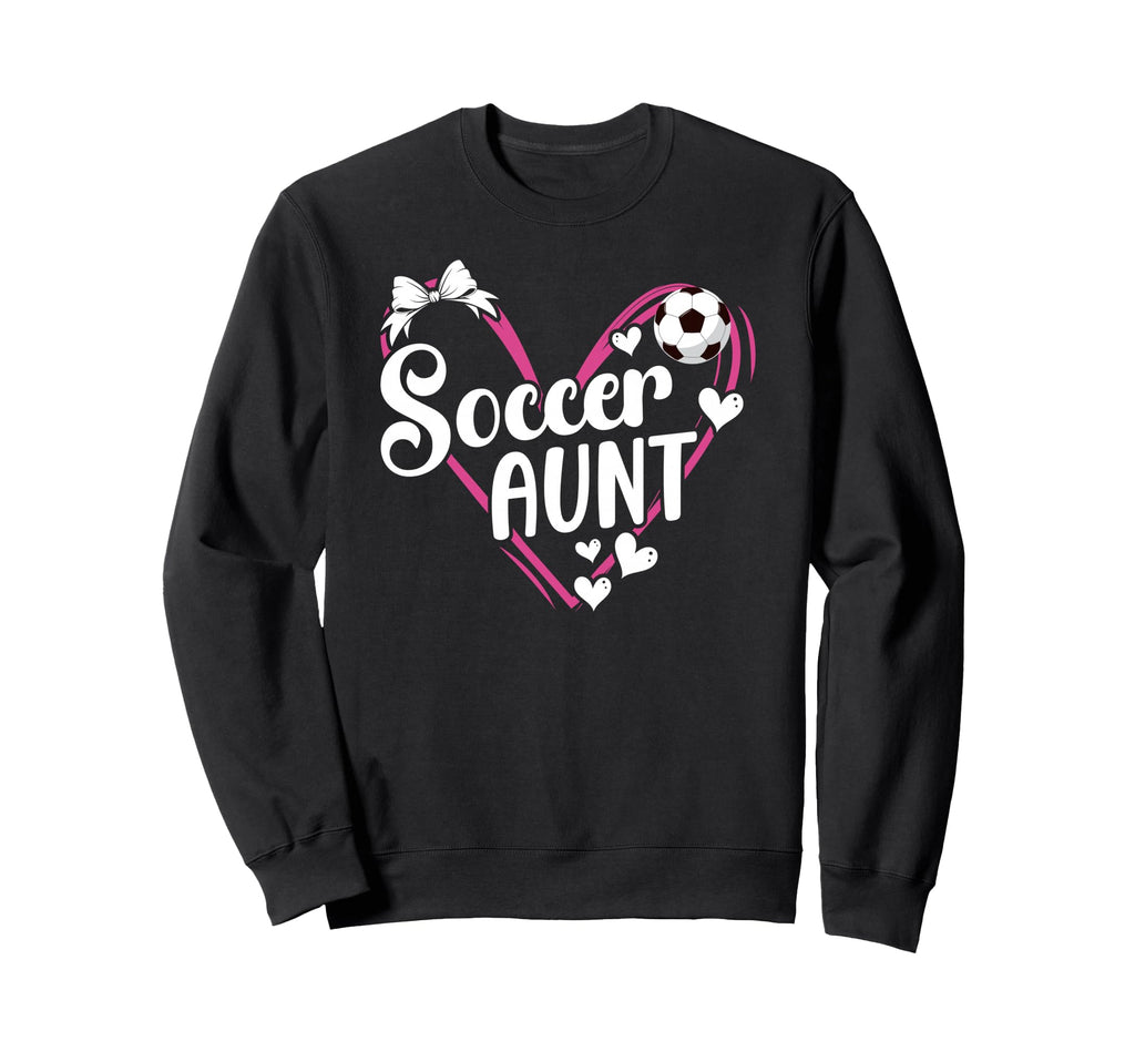 Soccer Aunt Heart Aunt Soccer Player Sweatshirt - Graphic Print Men Women - T-Shirt, Sweatshirt, Hoodie