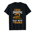 Grandpas Play Trains Locomotive Train T-Shirt - Unique Graphic for Adults - T-Shirt, Sweatshirt, Hoodie
