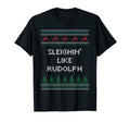 Sleighin Like Rudolph Dad Jokes T-Shirt - Aesthetic Graphic Men Women - T-Shirt, Sweatshirt, Hoodie
