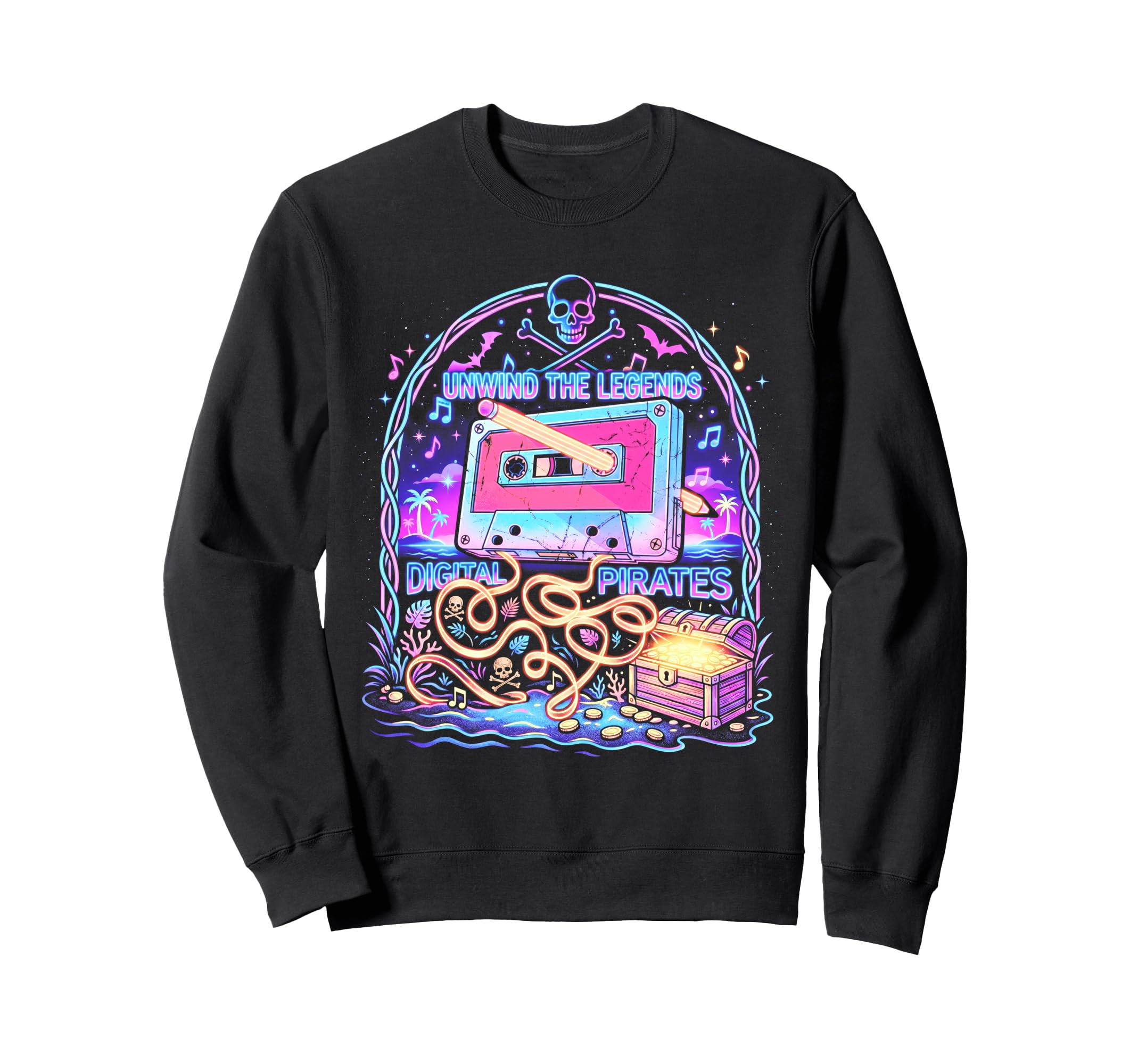 Unwind Legends Digital Pirates Sweatshirt - Fun Novelty Design Unisex - T-Shirt, Sweatshirt, Hoodie