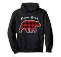 Papa Bear Red Plaid Pajama Family Dad Hoodie - Trendy Graphic for Adults - T-Shirt, Sweatshirt, Hoodie
