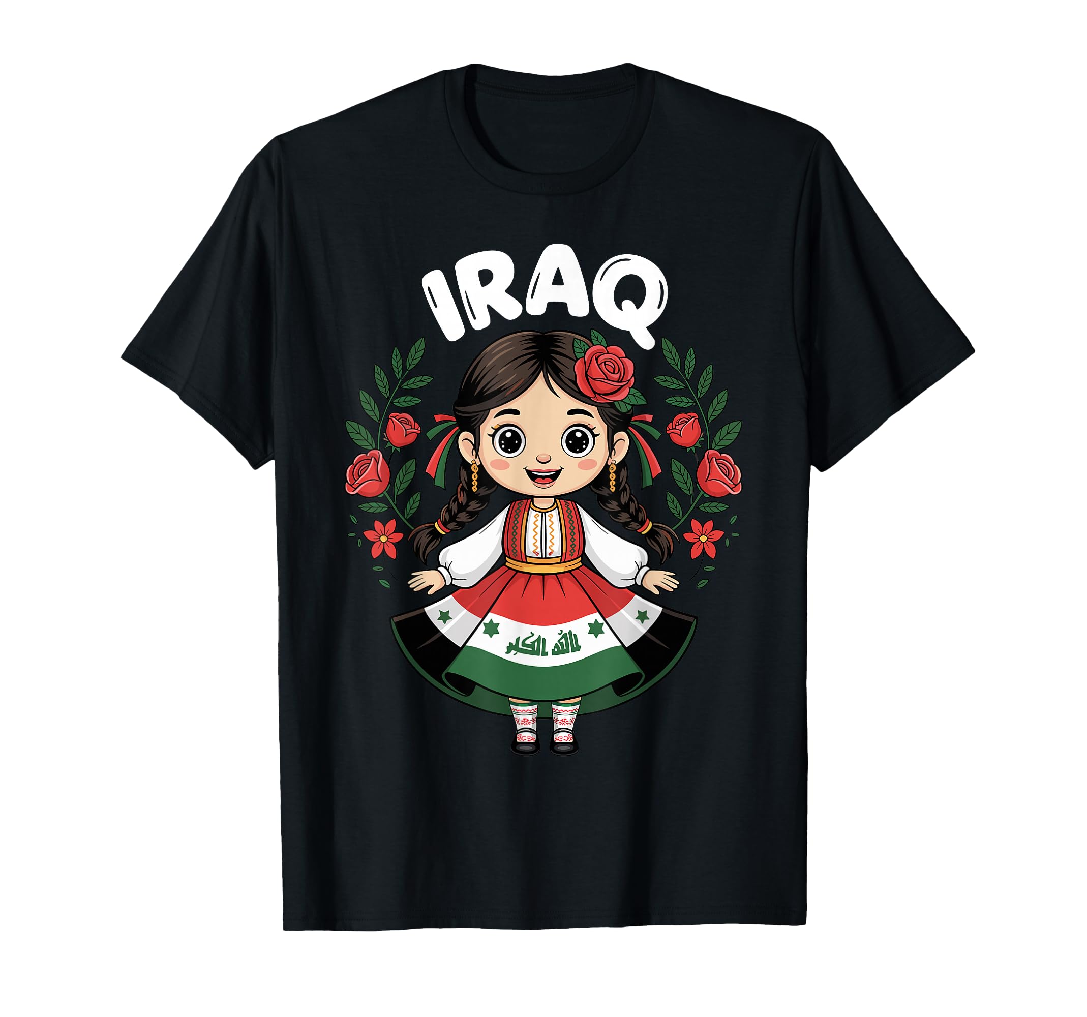 Iraqi Traditional Dress Roses And Flag T-Shirt - Aesthetic Graphic Unisex - T-Shirt, Sweatshirt, Hoodie