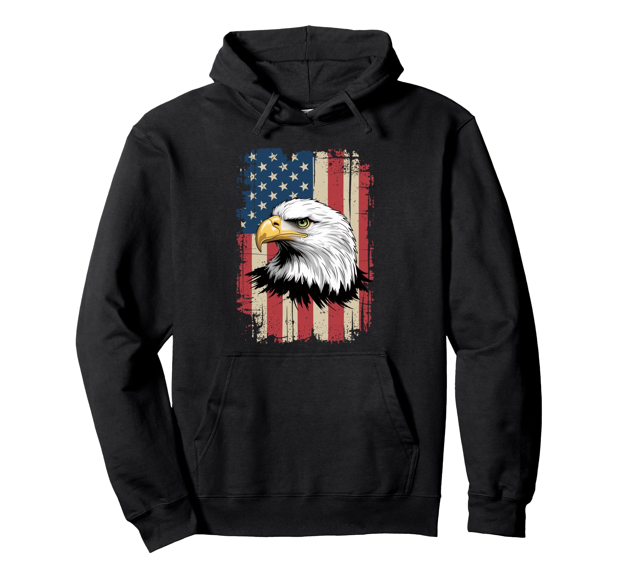 American Flag Bald Eagle Patriotic 4Th Hoodie - Minimalist Print Unisex - T-Shirt, Sweatshirt, Hoodie