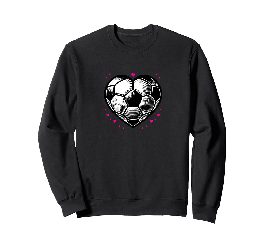 Soccer Ball Heart Mom Fan Parent Sweatshirt - Minimalist Print for Adults - T-Shirt, Sweatshirt, Hoodie