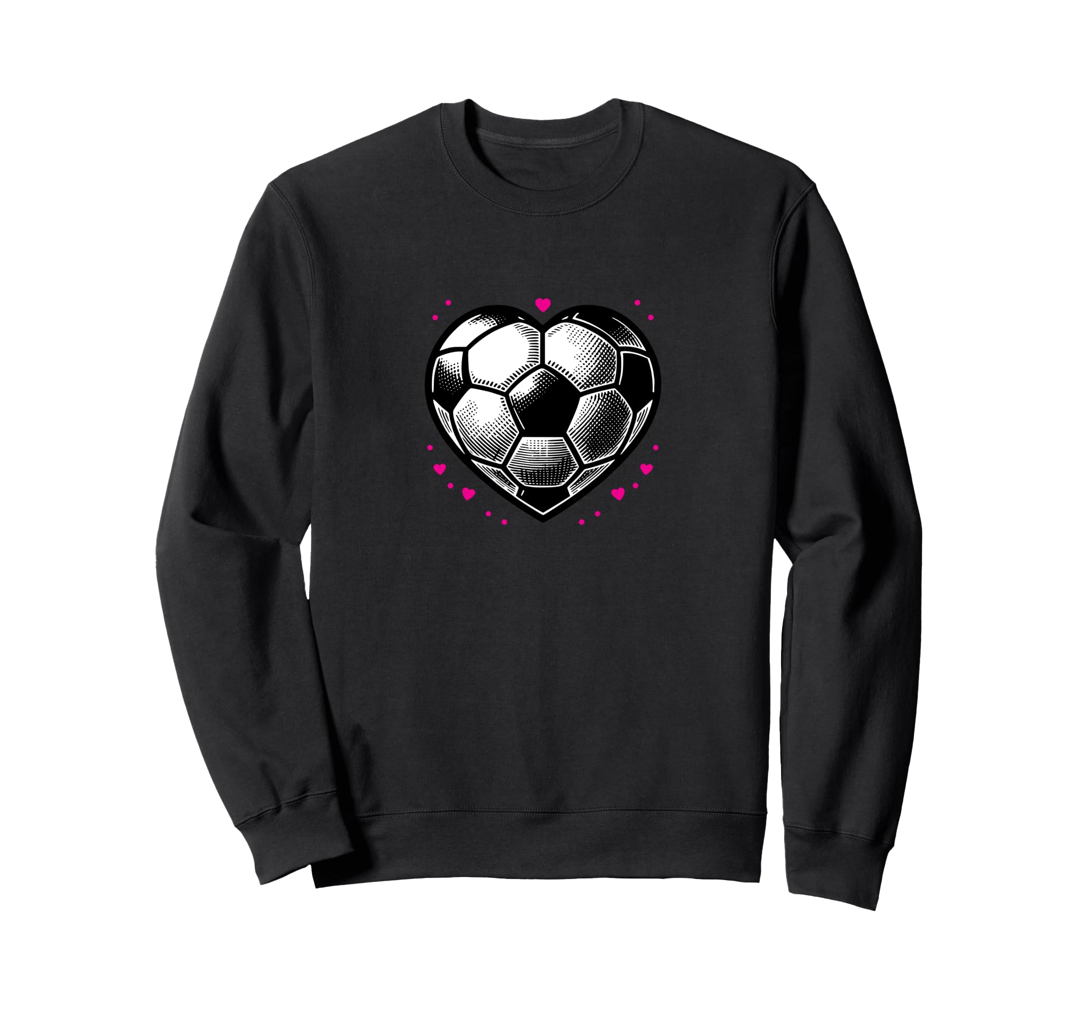 Soccer Ball Heart Mom Fan Parent Sweatshirt - Minimalist Print for Adults - T-Shirt, Sweatshirt, Hoodie