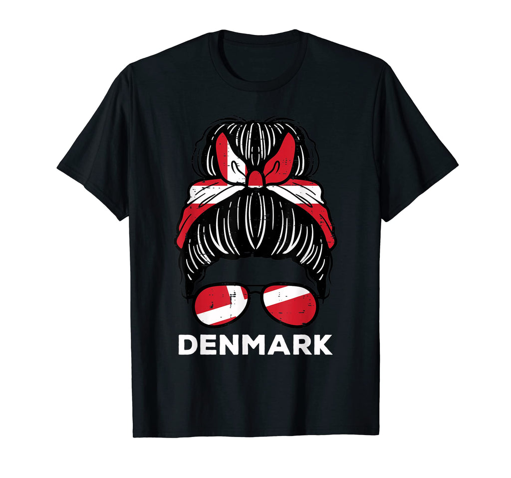 Denmark Flag Danish Hairbun Football T-Shirt - Trendy Graphic Unisex - T-Shirt, Sweatshirt, Hoodie