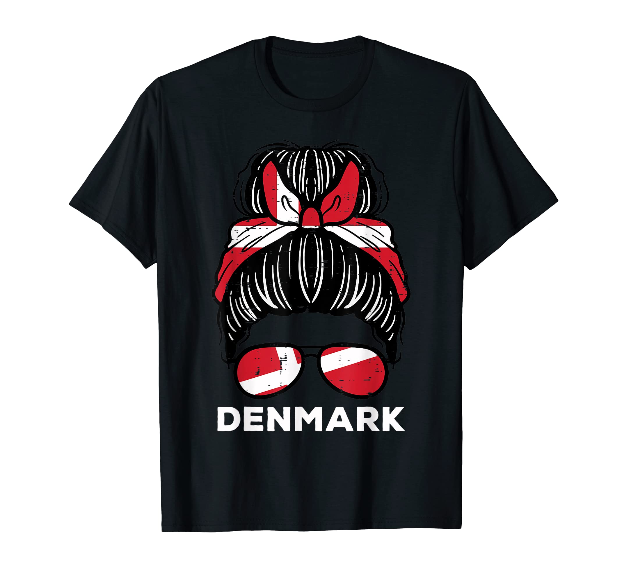 Denmark Flag Danish Hairbun Football T-Shirt - Trendy Graphic Unisex - T-Shirt, Sweatshirt, Hoodie