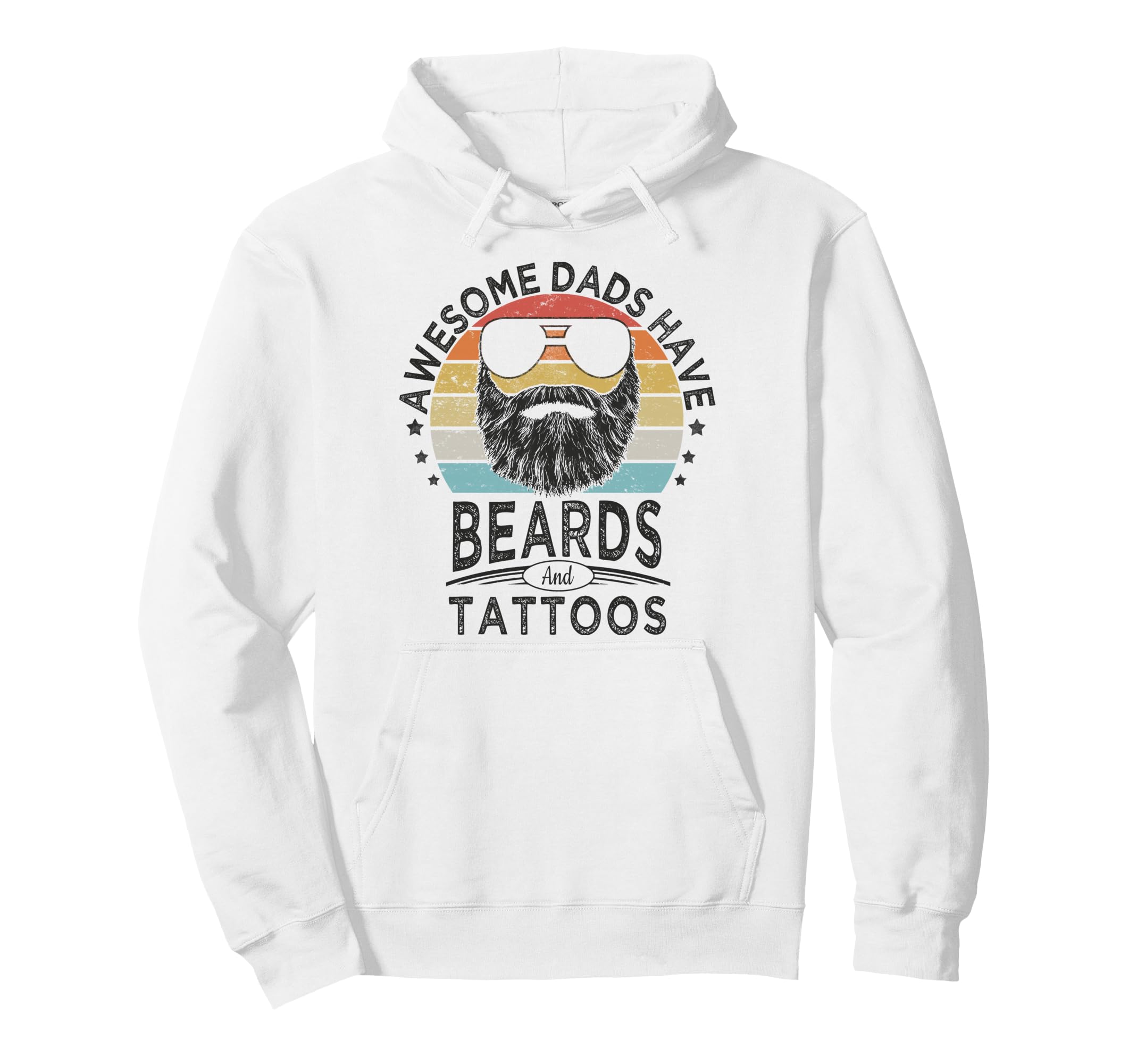 Awesome Dads Have Beards And Tattoos Hoodie - Minimalist Print Men Women - T-Shirt, Sweatshirt, Hoodie