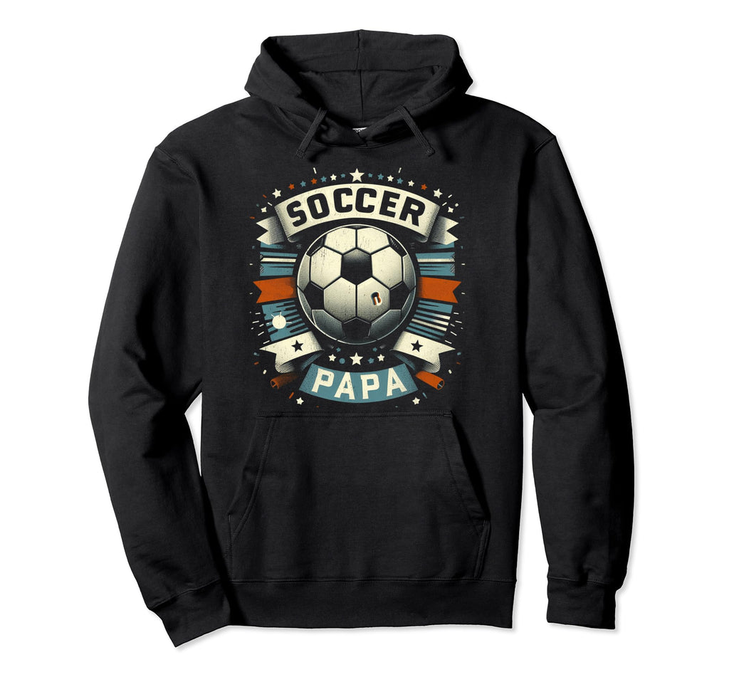 Soccer Papa Family Matching Dad Fathers Hoodie - Graphic Print for Adults - T-Shirt, Sweatshirt, Hoodie