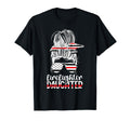 Firefighter Daughter Messy Bun Fireman T-Shirt - Graphic Print Unisex - T-Shirt, Sweatshirt, Hoodie