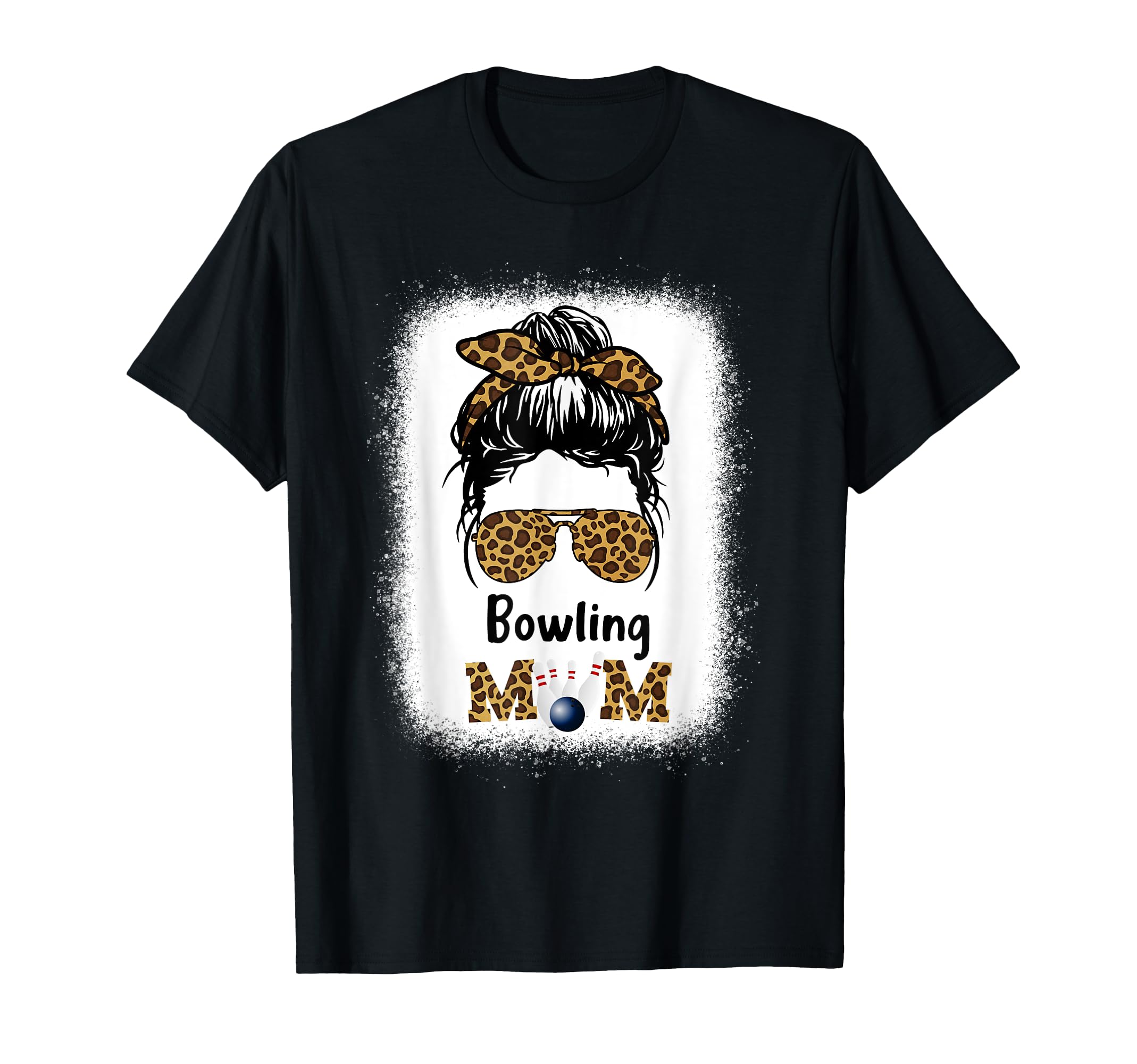 Bowling Mom Bleached Leopard T-Shirt - Fun Novelty Design Men Women - T-Shirt, Sweatshirt, Hoodie