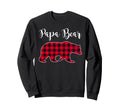 Papa Bear Black Red Buffalo Check Sweatshirt - Casual Everyday Wear Unisex - T-Shirt, Sweatshirt, Hoodie