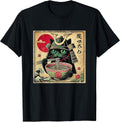 Cat Ramen Japanese Funny Samurai Kawaii Anime Girls - Adult & Kids T-Shirts, Sweatshirts & Hoodies apparel design preview 1