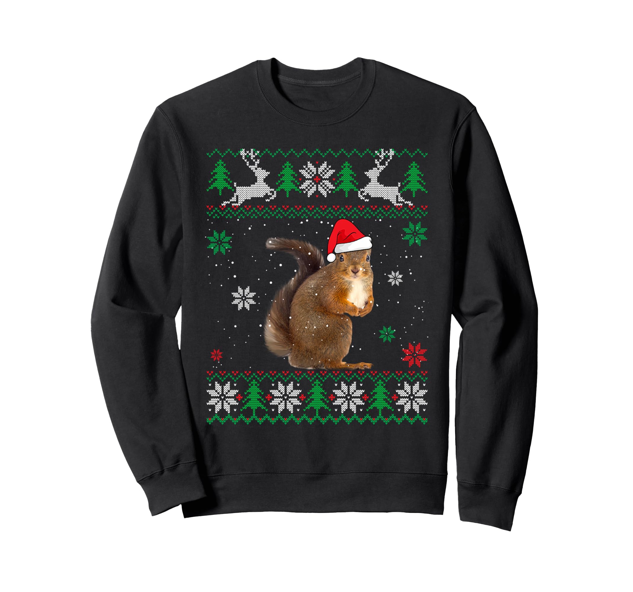 Ugly Squirrel Lover Santa Hat Sweatshirt - Novelty Apparel Men Women - T-Shirt, Sweatshirt, Hoodie