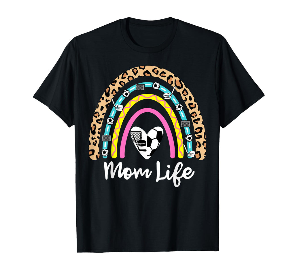 Soccer Hockey Mom Boho Rainbow Funny T-Shirt - Novelty Apparel for Adults - T-Shirt, Sweatshirt, Hoodie