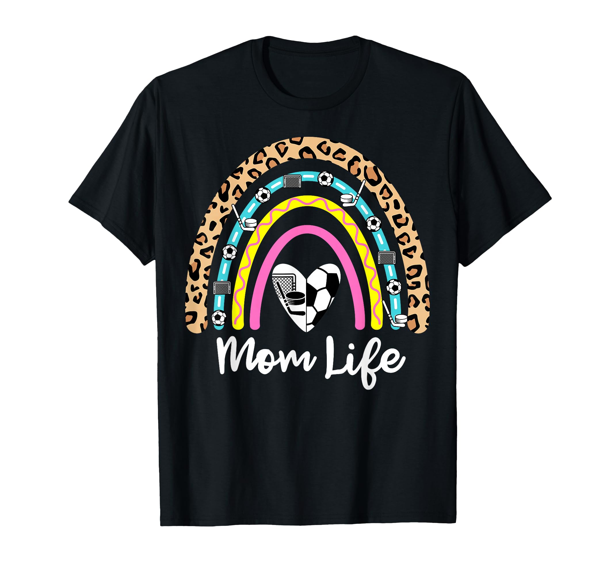 Soccer Hockey Mom Boho Rainbow Funny T-Shirt - Novelty Apparel for Adults - T-Shirt, Sweatshirt, Hoodie