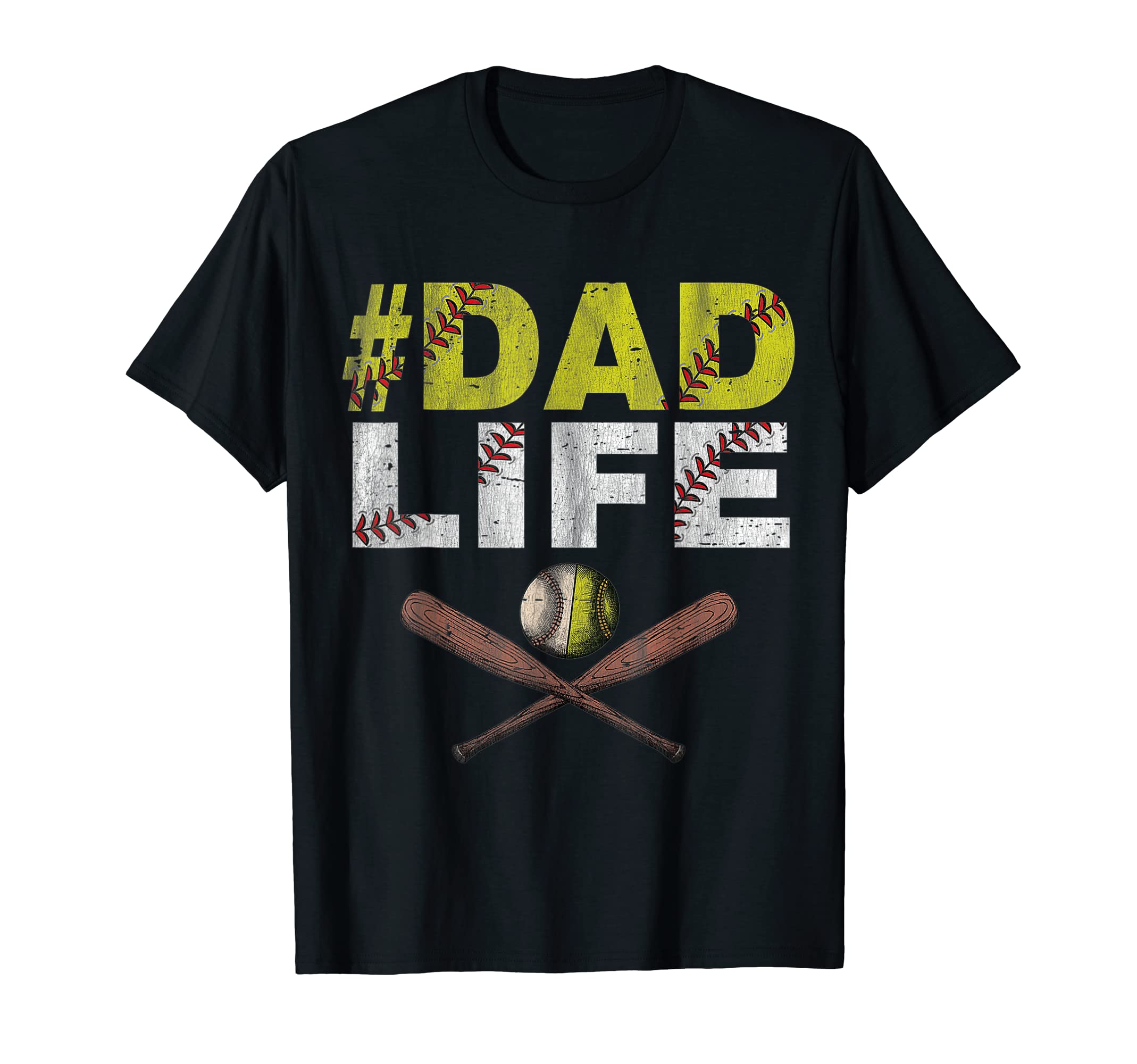 Funny Dad Life Softball Baseball Daddy T-Shirt - Trendy Graphic for Adults - T-Shirt, Sweatshirt, Hoodie
