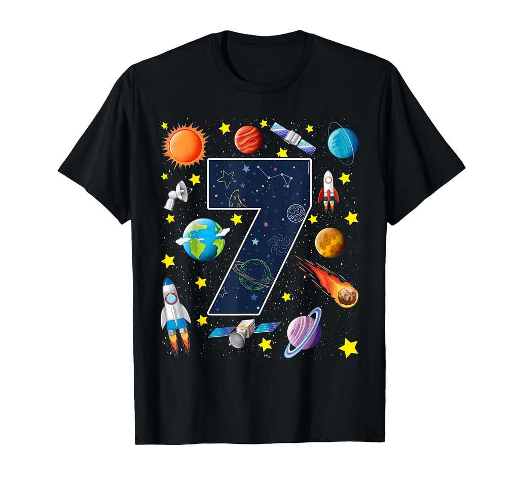 Outer Space 7 Year Old 7Th Birthday T-Shirt - Fun Novelty Design Unisex - T-Shirt, Sweatshirt, Hoodie